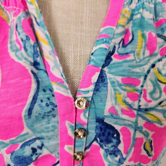 Lilly Pulitzer Top Womens S Essie Lobsters In Love Tropical Resort Cruise - Picture 3 of 12